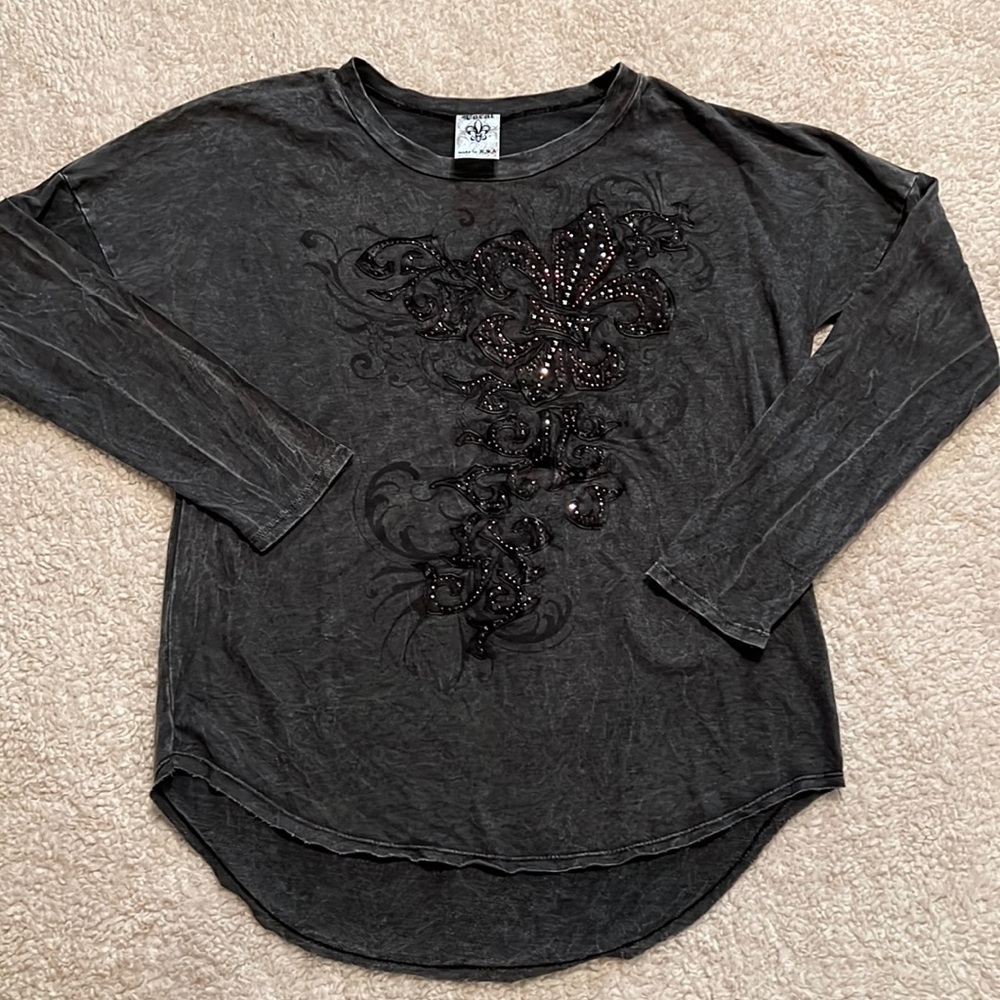 Vocal long sleeve sweatshirt size XL gray bling